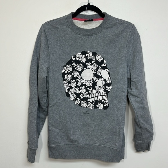 PS Paul Smith Crewneck Sweatshirt Grey Monkey Skull Small - Picture 3 of 8